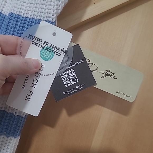 NWT RD Style Size Large Blue And White Striped Tank Sweater Stitch Fix - Picture 3 of 10